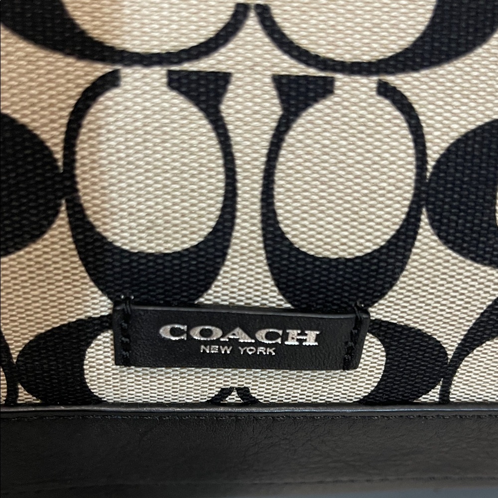 Coach Black and Tan Signature Satchel - Picture 2 of 16